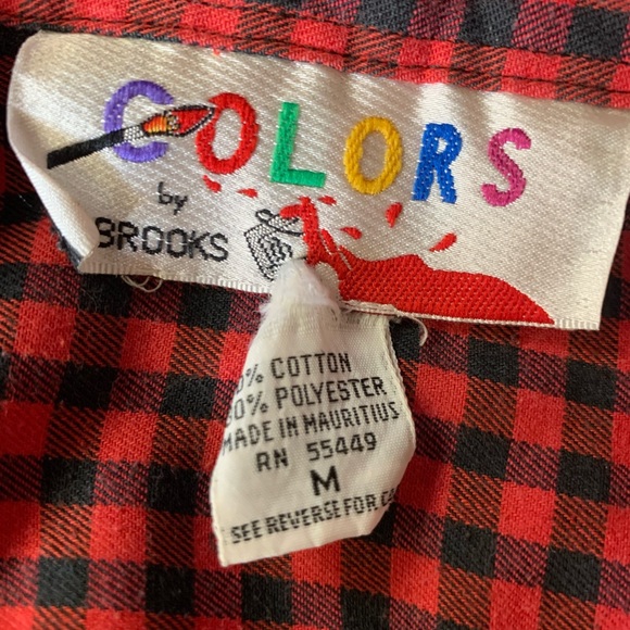 Big 80s Check Shirt Medium w/ Removable Shoulder pads Great Cond Poly. Cotton - Picture 6 of 7